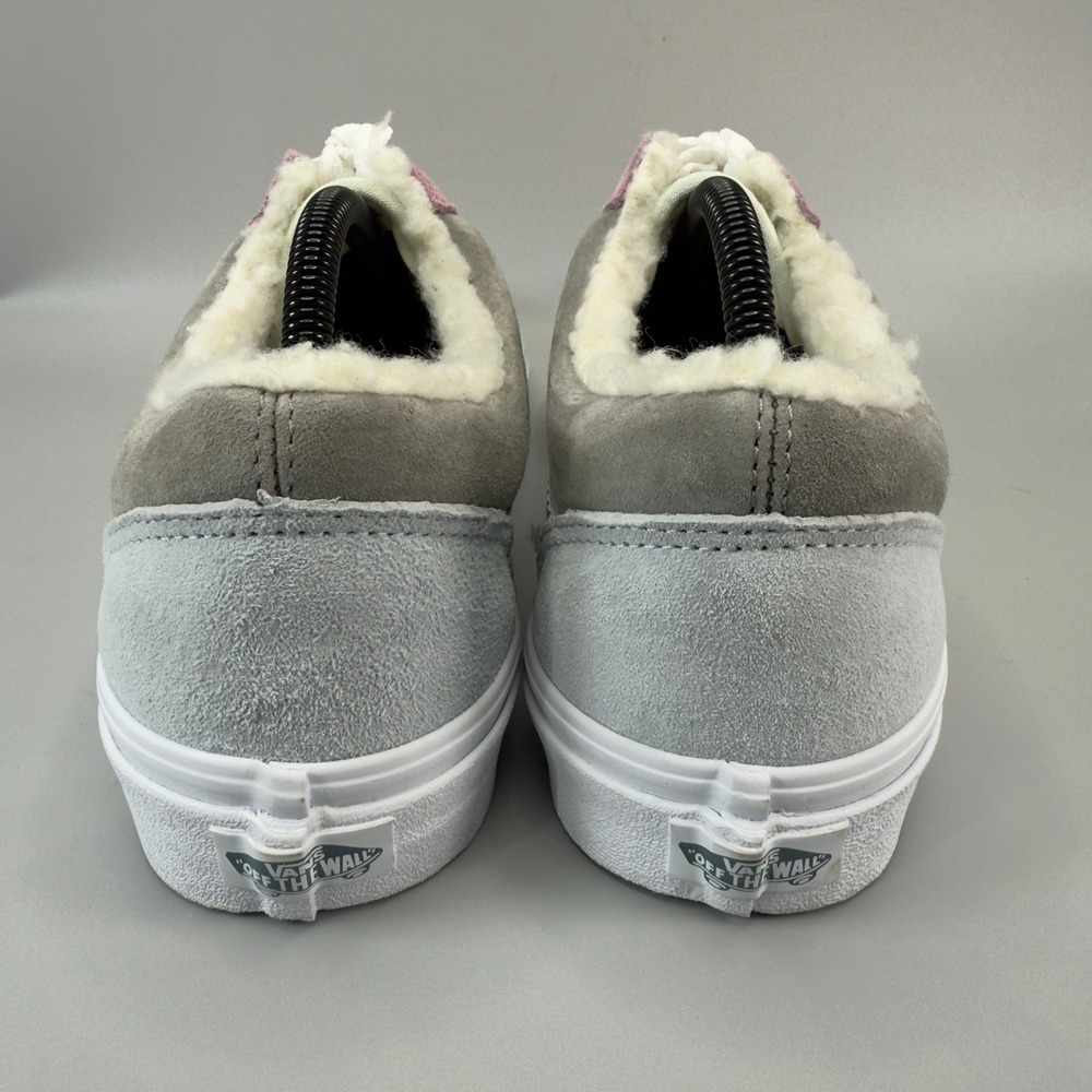 Vans Old Skool Mens 9.5 9 1/2 Pink Gray Blue Shoes Sherpa Suede Water Repellent - Picture 5 of 16